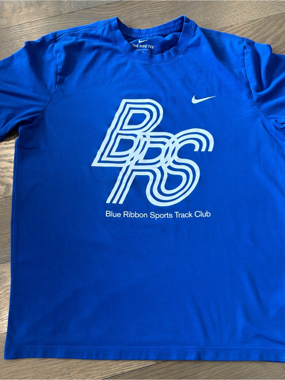Nike Dri-FIT Large Tee in Bright Blue with White Logo